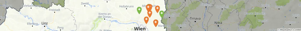 Kartenansicht für Apotheken-Notdienste in der Nähe von Sulz im Weinviertel (Gänserndorf, Niederösterreich)